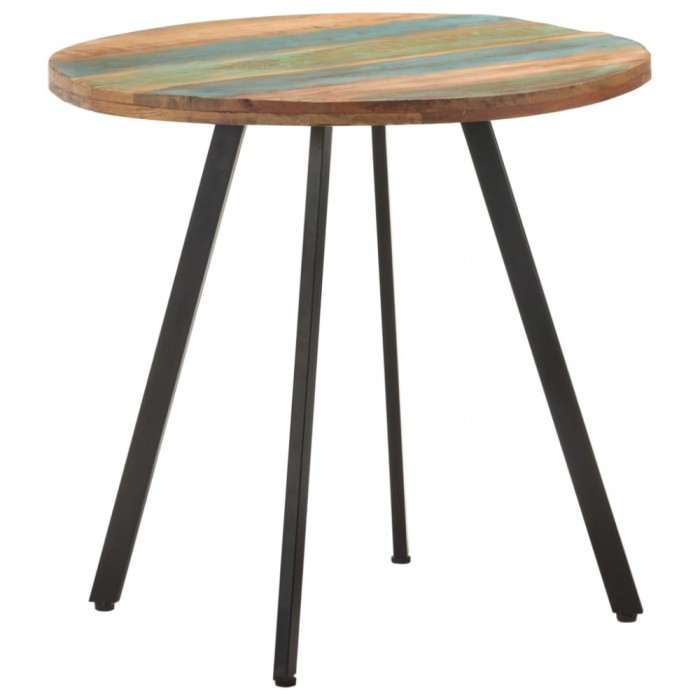 vidaXL Masă de bucătărie, 80 cm, lemn masiv reciclat