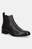 BOSS ghete chelsea de piele Colby barbati, culoarea maro, 50529105