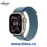 Apple Watch Ultra 3, GPS + Cellular, Carcasa Natural Titanium 49mm, Light Blue Alpine Loop - Large