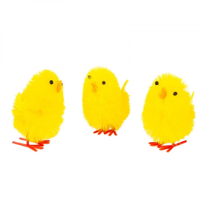 Decor de Paste - set pui decorativi - galben - 6,7 x 5 cm - 3 buc pachet