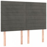 Cumpara ieftin Tablii de pat, 4 buc, gri inchis, 72x5x78/88 cm, catifea