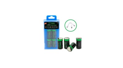 PATONA Premium USB-C 4x baterii litiu CR123A re&amp;icirc;ncărcabile 2400mWh 3.0V, re&amp;icirc;ncărcabile, cu 1 cablu de &amp;icirc;ncărcare USB-C la 2 foto