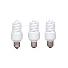 SET 3 becuri fluorescent Panasonic, soclu E27, putere 13W, forma spirala, lumina alb calda, alimentare 220 - 240 V, "EFD13E282V-3" (timbru verde 1.35