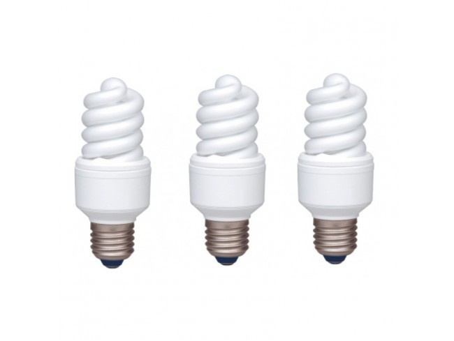 SET 5 becuri fluorescent Panasonic, soclu E27, putere 13W, forma spirala, lumina alb rece, alimentare 220 - 240 V, &quot;EFD13E672V-3&quot; (timbru verde 2.25 l