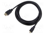 Cablu HDMI 2.1 Goobay 2m negru cu mufă micro HDMI
