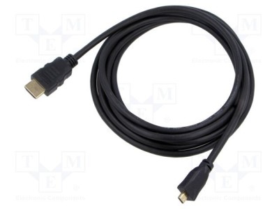 Cablu HDMI 2.1 Goobay 2m negru cu mufă micro HDMI foto