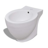 Cumpara ieftin Bideu rotund pe pardoseala, ceramica calitate superioara, alb