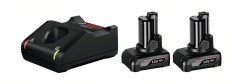 Bosch 2xGBA12V + GAL12V-40 Set 2 acumulatori Li-Ion, 12V, 6Ah + Incarcator rapid de 4Ah ProAdvanced PowerfulTools