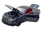Macheta metal BMW M4 negru 1:24 cu sunet, lumini, claxon, deschide usi, capot