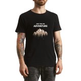 Tricou Barbati Adventure Awaits, pentru aventurieri moderni, negru, marimea M