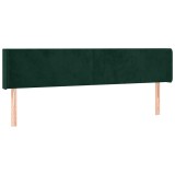 Cumpara ieftin Tablie de pat cu aripioare verde inchis 163x16x78/88 cm catifea