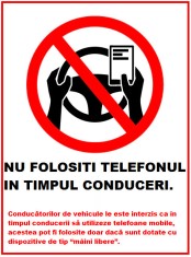 Placuta nu folosi telefonul in timpul conduceri foto