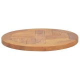 Blat de masă, 40 cm, lemn masiv de tec, rotund, 2,5 cm
