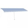 Copertina retractabila manual LED, albastru si alb, 600x350 cm