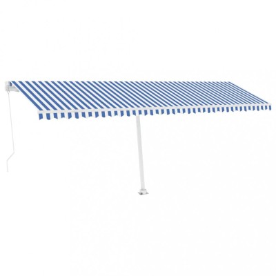 Copertina retractabila manual LED, albastru si alb, 600x350 cm foto