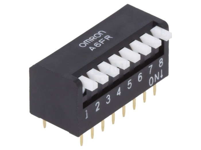 Comutator DIP-SWITCH 8 secțiuni ON-OFF