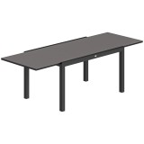 Outsunny Masă de Grădină Extensibilă pentru 8-10 Persoane 140/240x90 cm, Masă de Dining Extensibilă cu Blat din Sticlă Securizată, Masă de Exterior pe