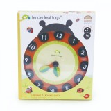 Ceas educativ, Tender Leaf Toys, Buburuza din lemn