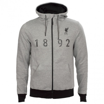 FC Liverpool hanorac de bărbați cu glugă No9 1892 grey - S foto