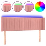 Cumpara ieftin Tablie de pat cu LED, roz, 147x16x78/88 cm, catifea