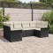 vidaXL Set de canapele pentru grădină cu pernă 6 pcs Negru Rattan poli 3354166