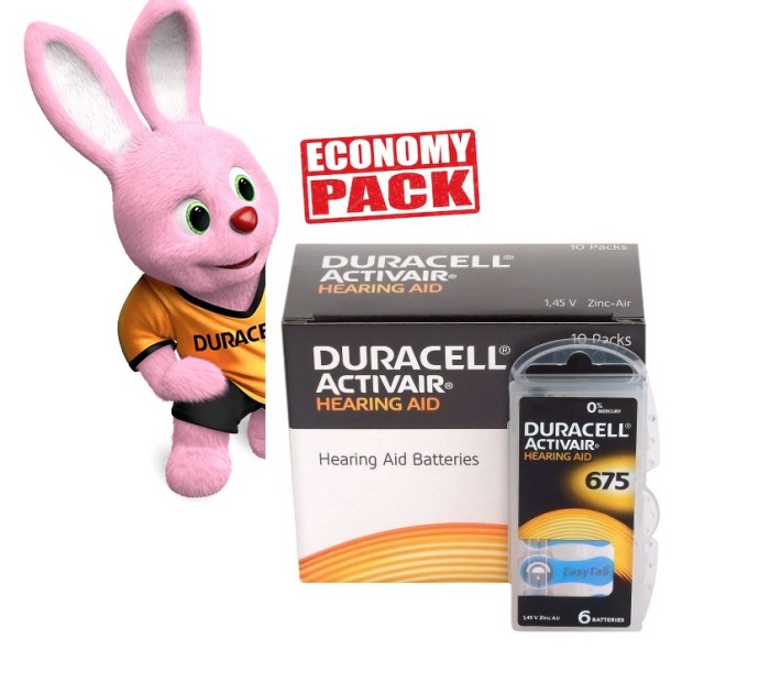 Baterii Duracell 675 pentru aparate auditive Economy Pack 60 baterii Baterii Duracell 675 pentru aparate auditive Economy Pack 60 baterii