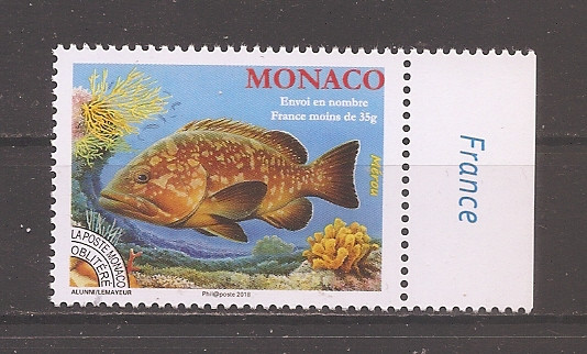 Monaco 2017 - Viața marină - Pește, Preanulat, MNH