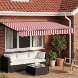 vidaXL Marchiza retractabila electrica Rosu Alb 3,5x2,5m terasa gradina