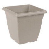 Ghiveci din plastic patrați moca cu textură fină pentru grădină, CMCLASS