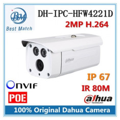Camera supraveghere exterior IP Dahua IPC-HFW4221D-AS, 2 MP, IR 80 m, 6 mm foto