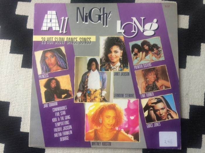 all night long 28 hot slow dance songs selectii 2 LP dublu disc muzica pop VG++