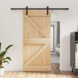 VidaXL Ușă glisantă cu set de feronerie 95x210 cm, lemn masiv de pin