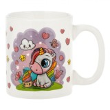 Cană Ceramică, Model Unicorn, Alb, Capacitate 0,125 L, Oem