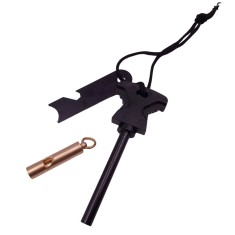 Amnar pentru camping DEPOX&reg;, Ultimate Survival, otel inoxidabil, 11.5 cm, negru