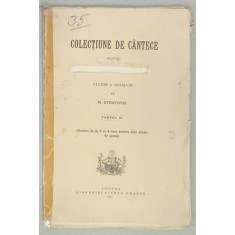 COLECTIUNE DE CANTECE PENTRU SCOALELE POPORALE , culese si aranajate de N. STOICOVICI , PARTEA III , 1907