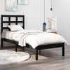 VidaXL Cadru de pat Small Single 2FT6, negru, 75x190 cm, lemn masiv