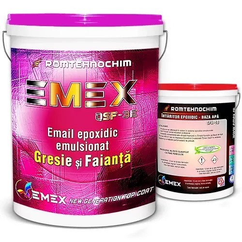 Pachet Email Epoxidic Placi Ceramice &ldquo;Emex QSF-3E&rdquo; - Albastru - Bid. 10 Kg + Intaritor 10 Kg