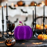 Dovleac decor de Halloween - 16,5 cm - mov - spuma - sclipici