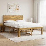 Cumpara ieftin Cadru de pat dublu cu spatar ROSTOCK Alb 135 x 190 cm