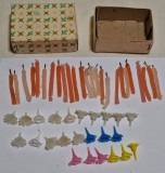Set 24 Lumanari Aniversare, Onomastica, Romanesti Vintage 1970-80, Colectie Jucarii Vechi + Suporturi, Cutie Originala