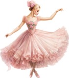 Cumpara ieftin Sticker decorativ, Balerina, Roz, 67 cm, 1346STK