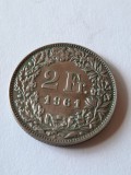 ELVETIA 2 FRANCS 1961 ARGINT