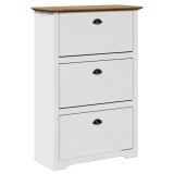 Suport pantofi &bdquo;BODO&rdquo; alb si maro 80x35x118 cm