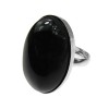 Inel Argint 925 Reglabil cu Agat Negru 25x18mm Masiv Glambazaar