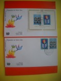 HOPCT PLIC FDC S NR 280 SET 2 FDC-ANIVERSARE 30 ANI 1980--ONU NATIUNILE UNITE-BIROUL DIN GENEVA ELVETIA
