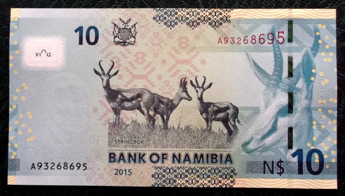 Namibia 10 $ Dollars 2015 UNC necirculata **