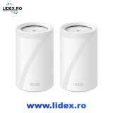 Sistem Wireless Mesh TP-LINK Deco BE65 BE9300, Tri-Band 574 + 2880 + 5760 Mbps, 2 buc, alb