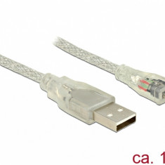 Cablu USB la micro USB-B 2.0 1m transparent, Delock 83898