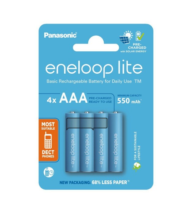 Panasonic Eneloop Lite AAA R3 550mAh 1.2V Baterii Reincarcabile-Conținutul pachetului 1x Blister