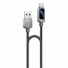 Cablu Date si Incarcare USB-A - USB-C Yesido CA128C Display, 66W, 1.2m, Negru, Universal